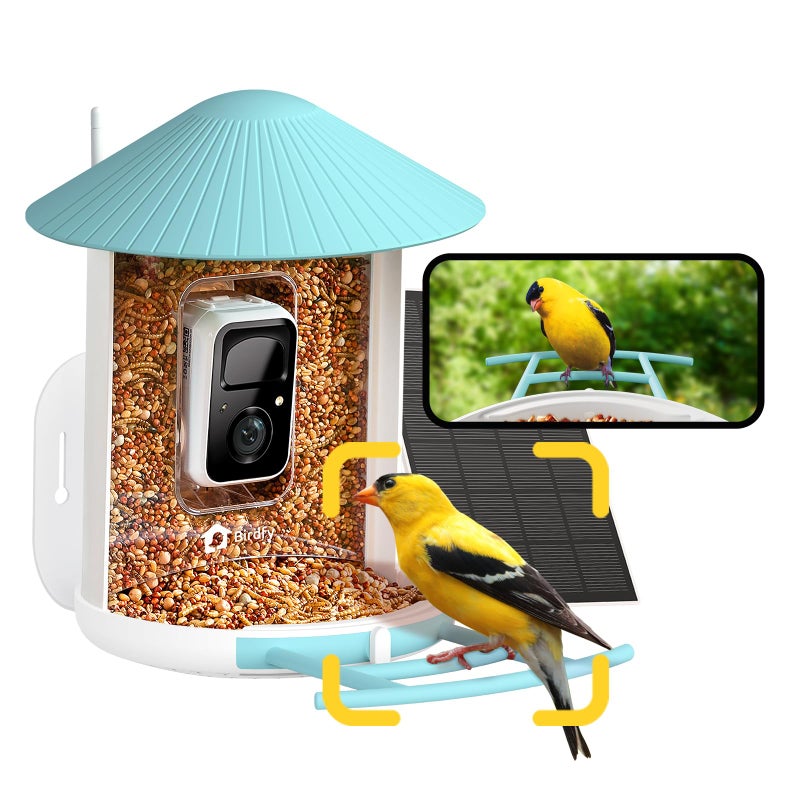 NETVUE by Birdfy AI Smart Bird Feeder with Camera Solar Powered  AI Auto Capture Each Bird Come & Identify 6000+ Bird Species  Cloud Store Bird Videos & Birdwatching On Live  Ideal Gift (Blue) - Image 1